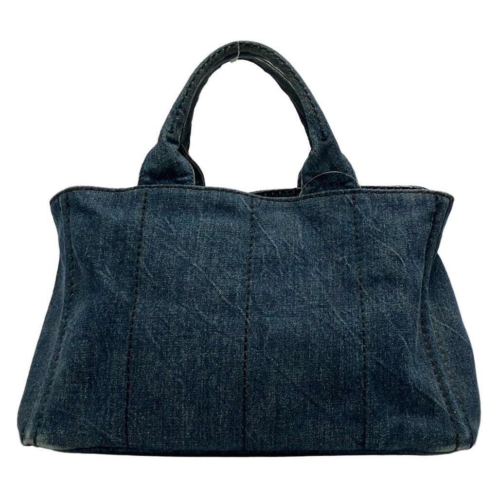 Prada Tote Bag Canapa Navy — view 3