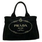 Prada Tote Bag Canapa Black