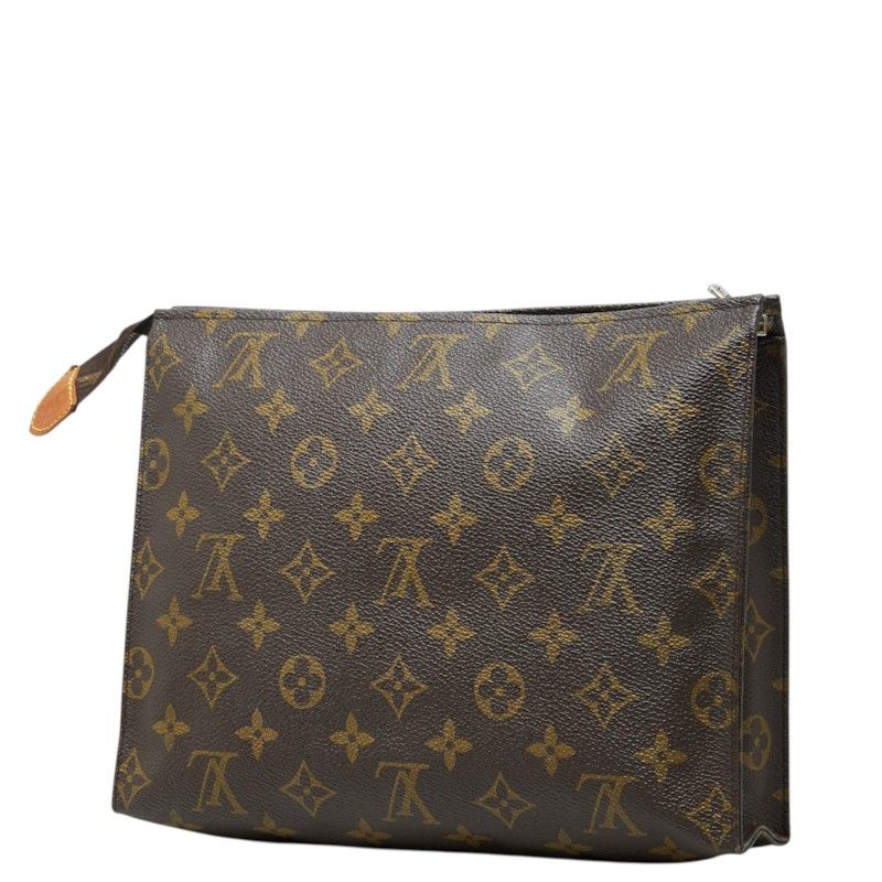 Louis Vuitton Monogram Poche Toilette 26 Clutch Pouch Brown Leather — view 2