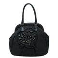 Prada Evening Heart Handbag Black Nylon Leather Bijou