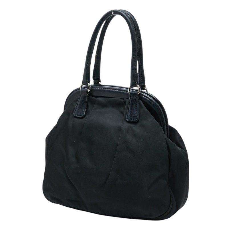 Prada Evening Heart Handbag Black Nylon Leather Bijou — view 2