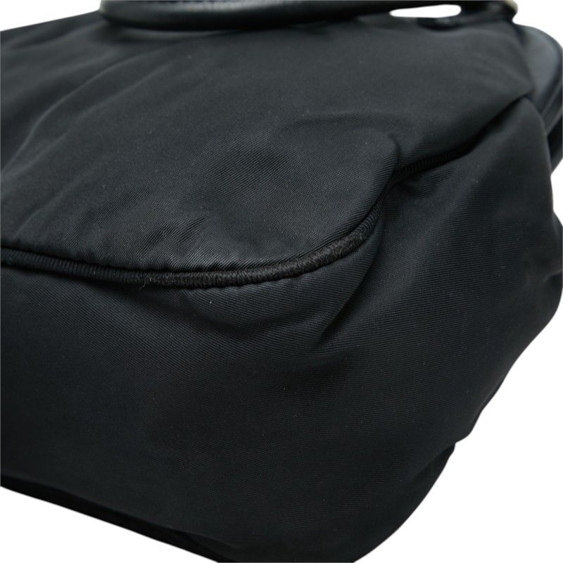 Prada Evening Heart Handbag Black Nylon Leather Bijou — view 6