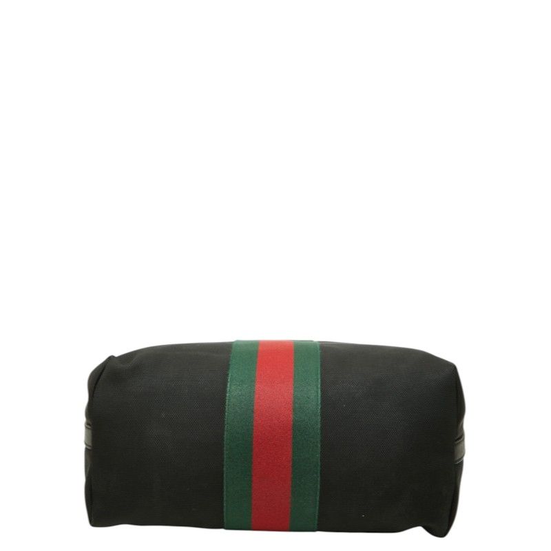 Gucci Sherry Line Tote Shoulder Bag 2-Way Black Canvas Leather — view 3