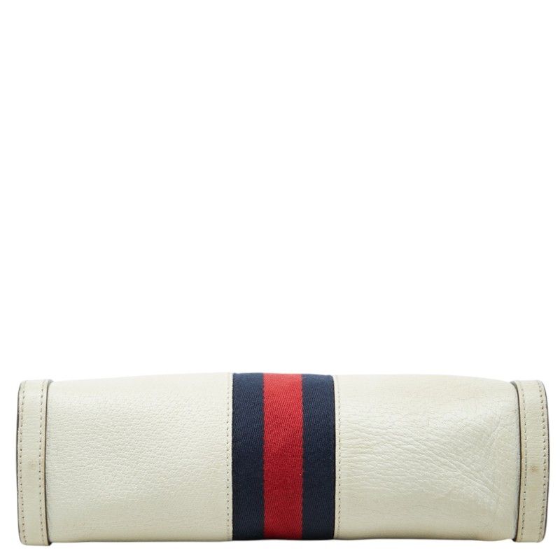 Gucci Ophidia Sherry Line GG Logo Chain Shoulder Bag Ivory Leather — view 3