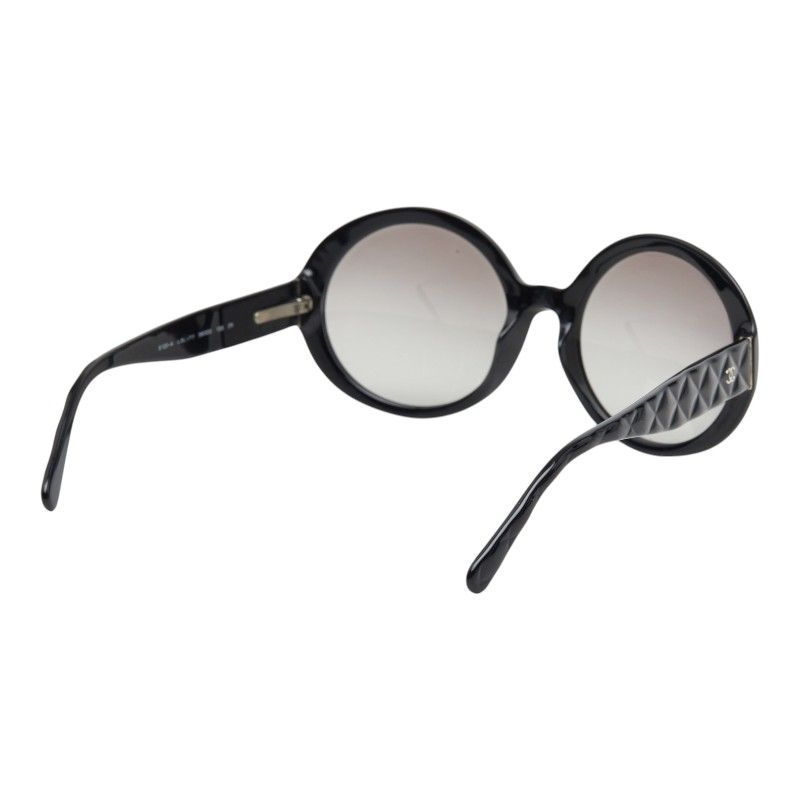 Chanel Quilted CC Logo Sunglasses Black Acetate Eyewear — view 3