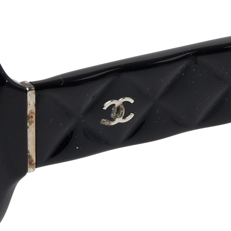 Chanel Quilted CC Logo Sunglasses Black Acetate Eyewear — view 4