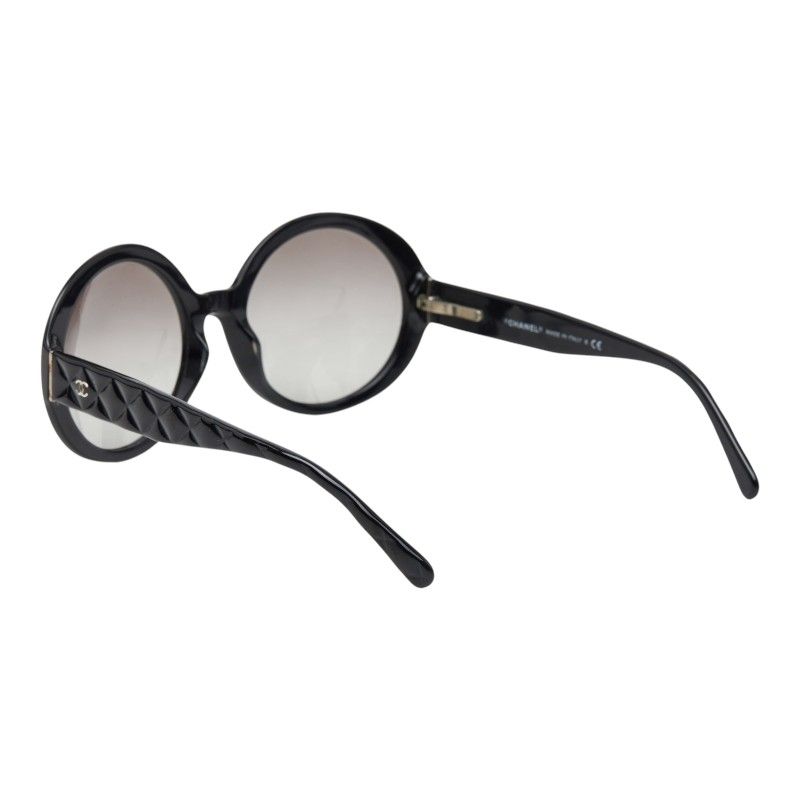 Chanel Quilted CC Logo Sunglasses Black Acetate Eyewear — view 2