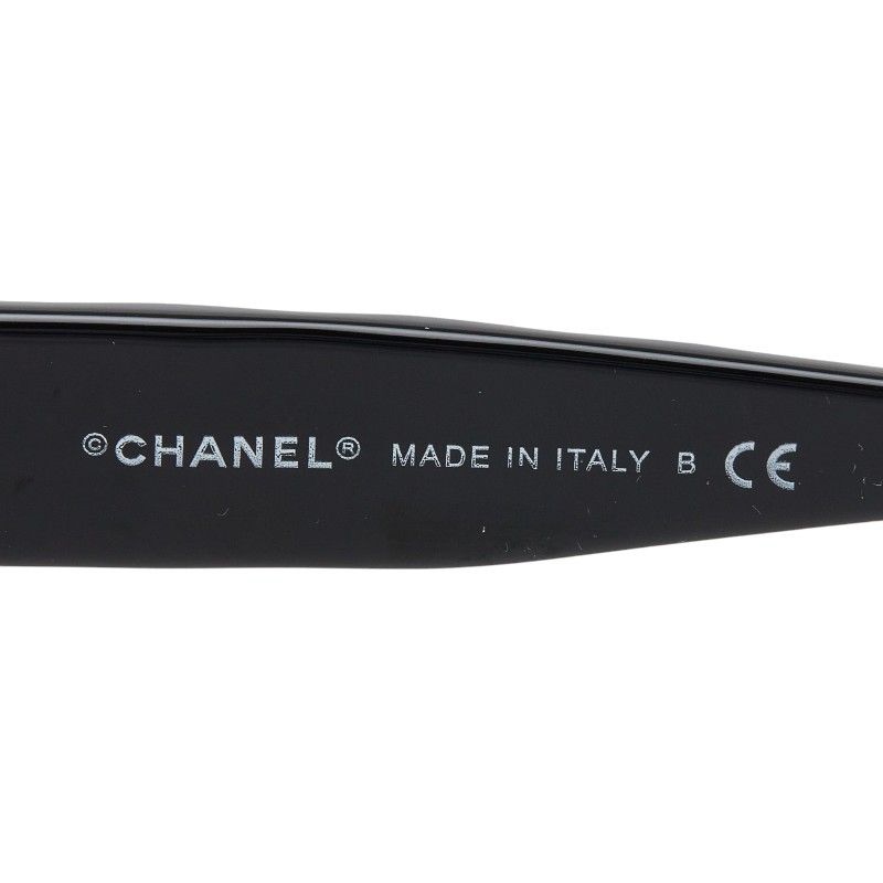Chanel Quilted CC Logo Sunglasses Black Acetate Eyewear — view 7