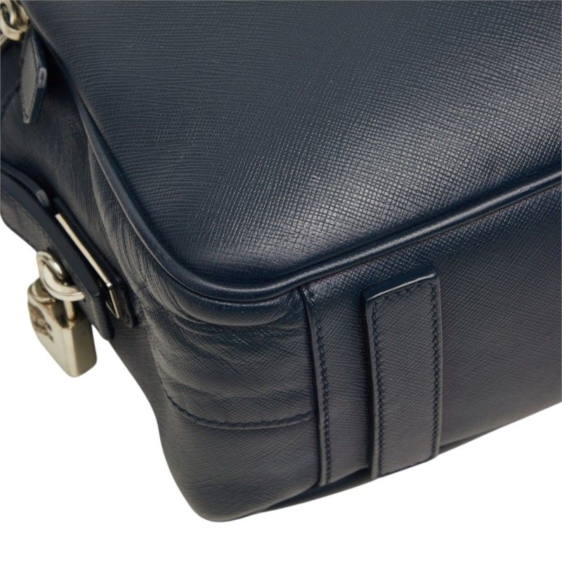 Prada Business Briefcase Navy Saffiano Leather — view 5