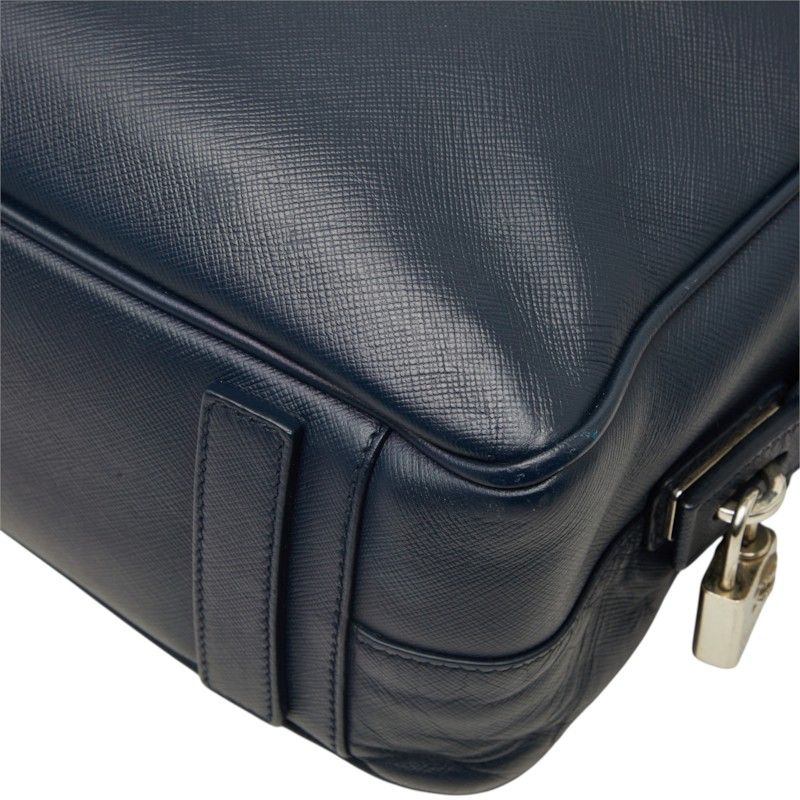 Prada Business Briefcase Navy Saffiano Leather — view 6