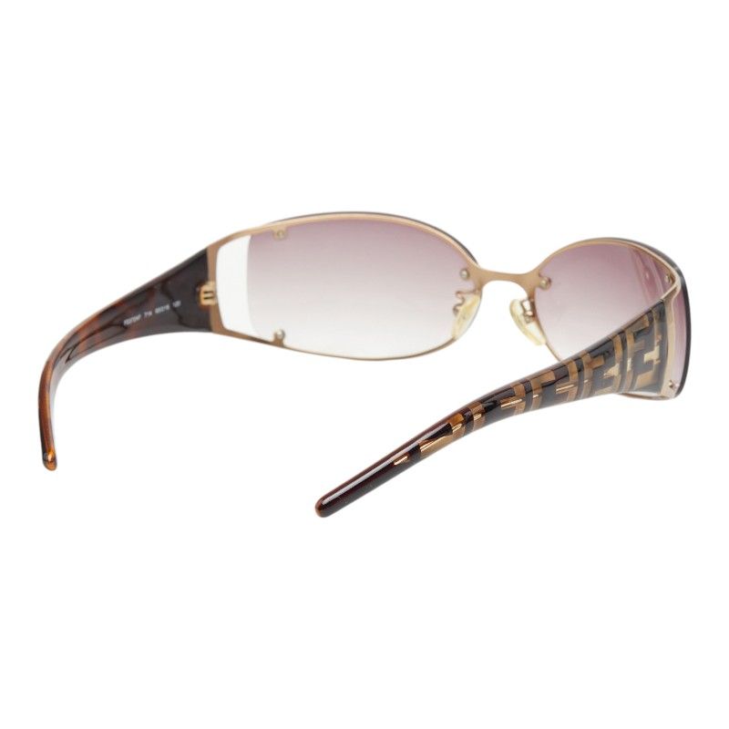 Fendi Zucca Sunglasses Brown Gold Acetate Plated Eyewear — view 3