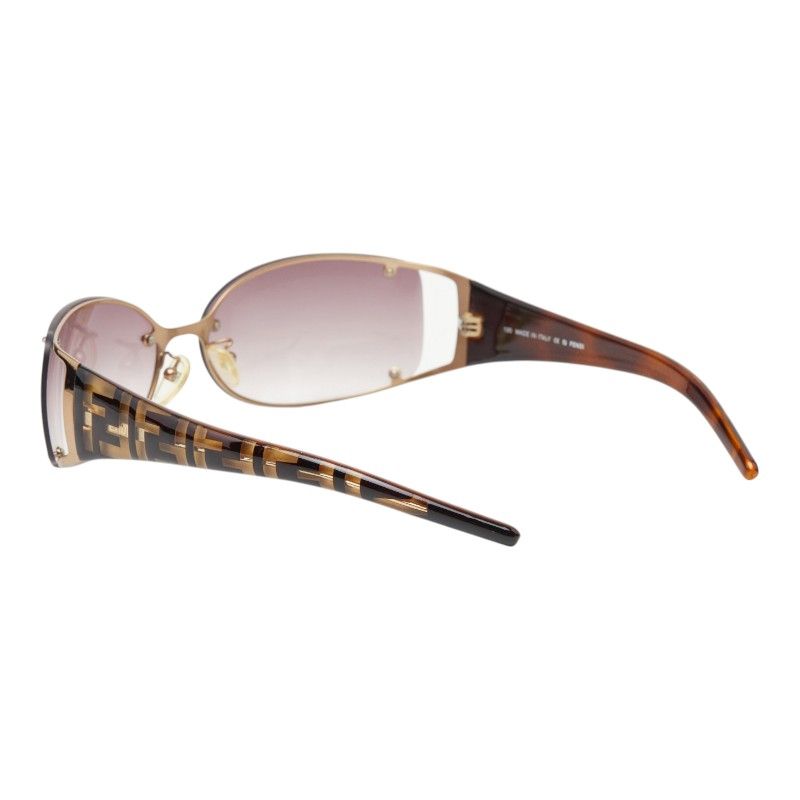 Fendi Zucca Sunglasses Brown Gold Acetate Plated Eyewear — view 2