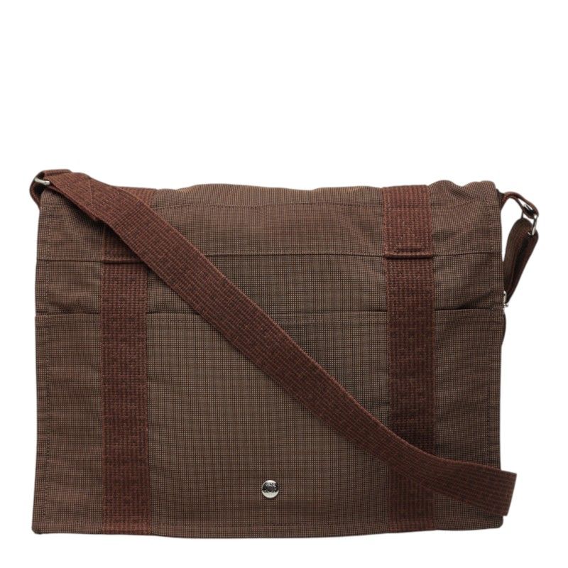 Hermes Her Line Besace MM Crossbody Shoulder Bag Brown Canvas
