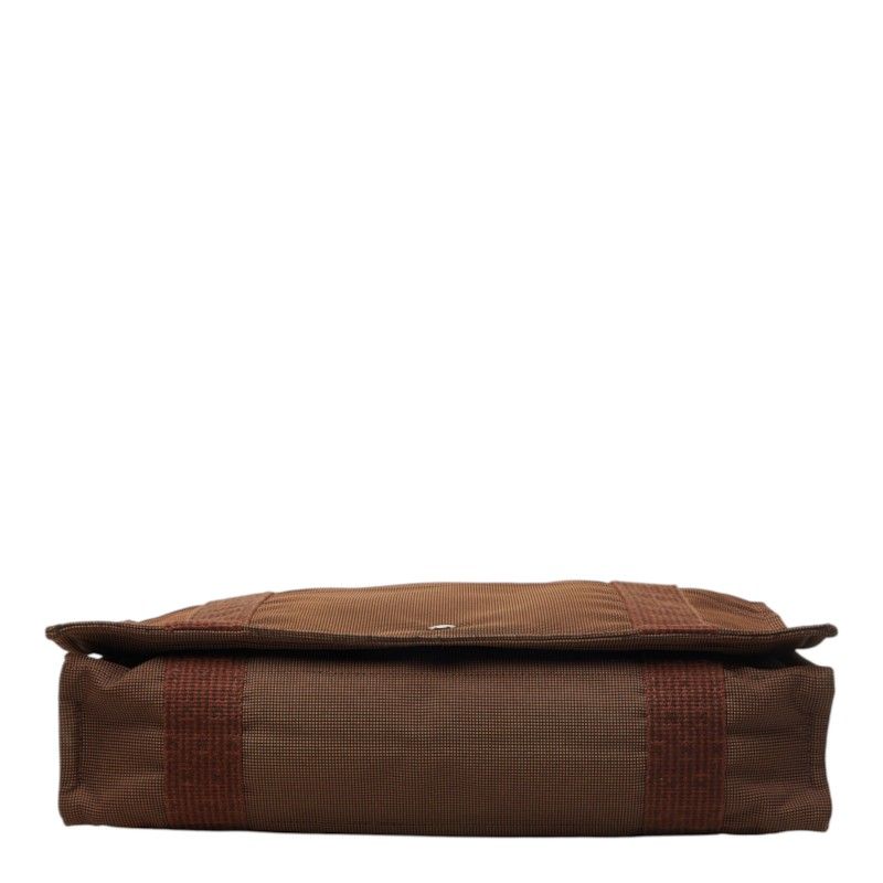 Hermes Her Line Besace MM Crossbody Shoulder Bag Brown Canvas — view 3