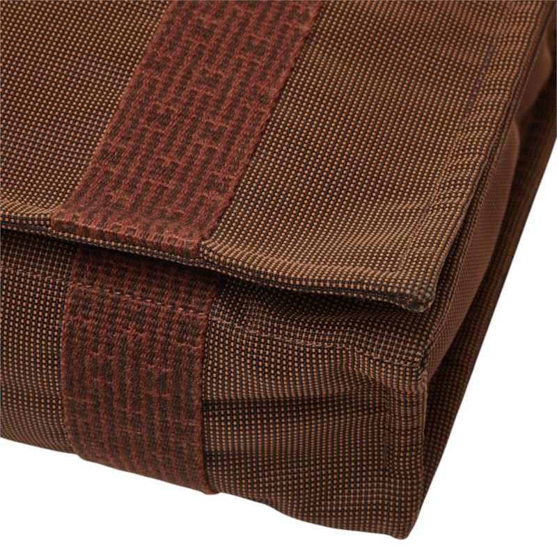 Hermes Her Line Besace MM Crossbody Shoulder Bag Brown Canvas — view 4