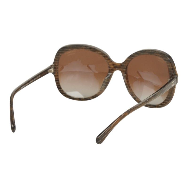 Chanel CC Logo Sunglasses Brown Acetate Eyewear — view 3