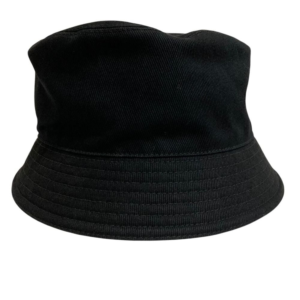 Prada Triangle Plate Cotton Bucket Hat XL Black — view 2