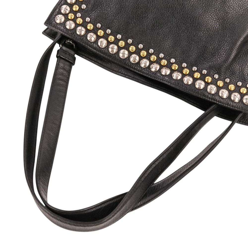 Loewe Flamenco Studs Leather Shoulder Bag Black — view 8