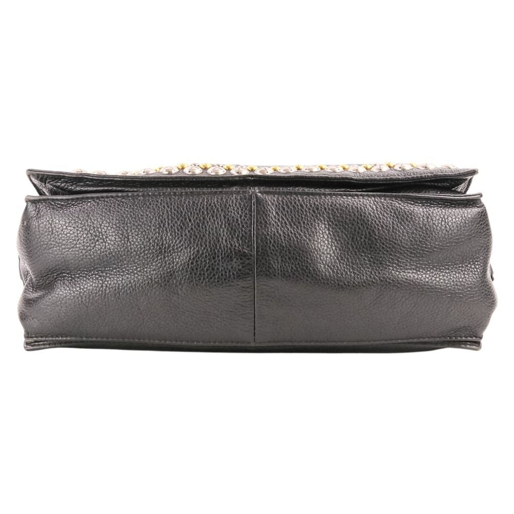 Loewe Flamenco Studs Leather Shoulder Bag Black — view 7