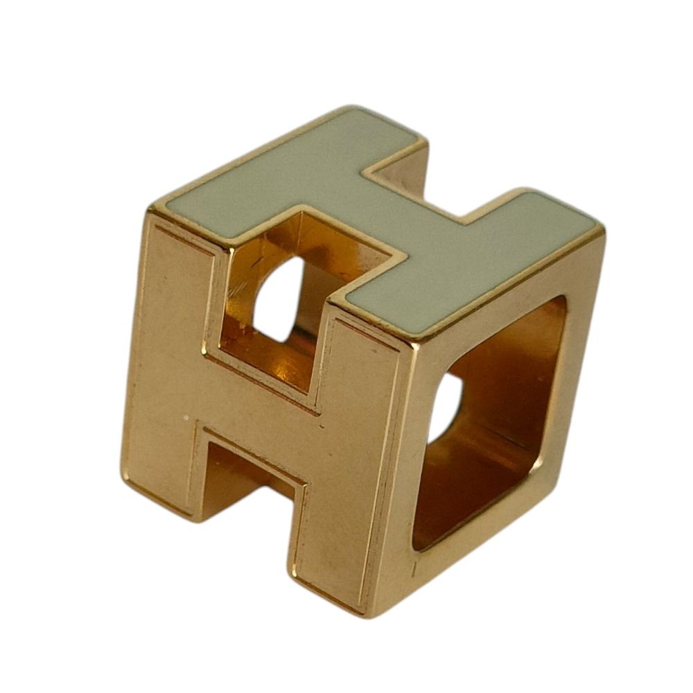Hermes Cage D'h Cube Chain Necklace Ivory Gold — view 6