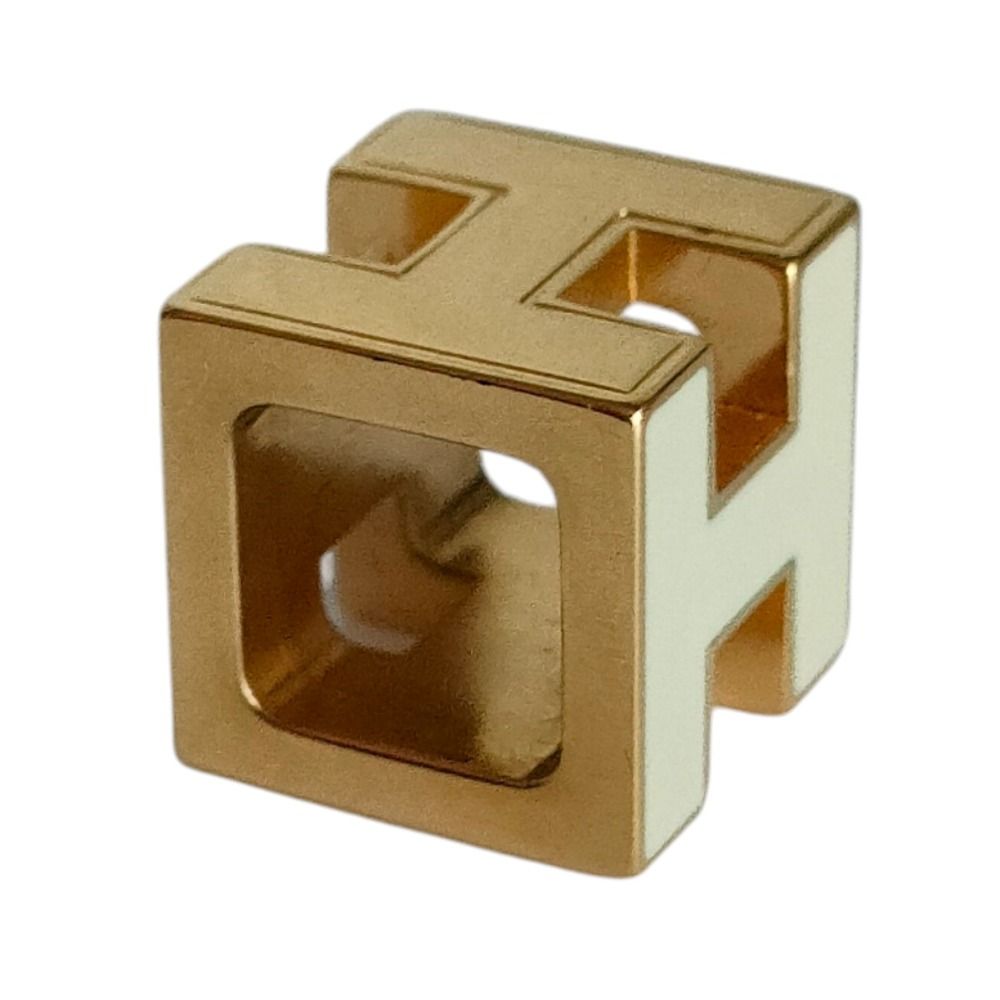 Hermes Cage D'h Cube Chain Necklace Ivory Gold — view 5