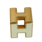 Hermes Cage D'h Cube Chain Necklace Ivory Gold — view 4