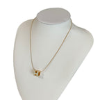 Hermes Cage D'h Cube Chain Necklace Ivory Gold — view 3