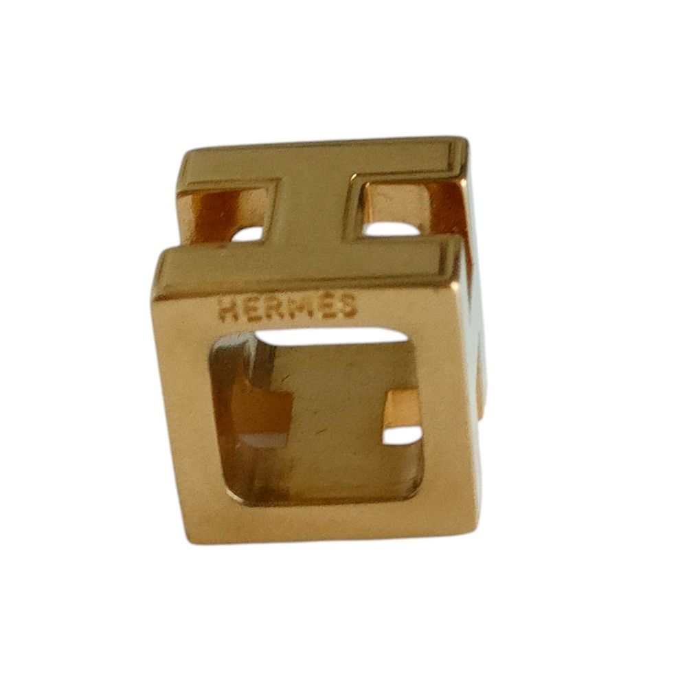 Hermes Cage D'h Cube Chain Necklace Ivory Gold — view 7