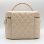Chanel Vanity Beige Gold Caviar Leather CC Logo Makeup Pouch — view 2