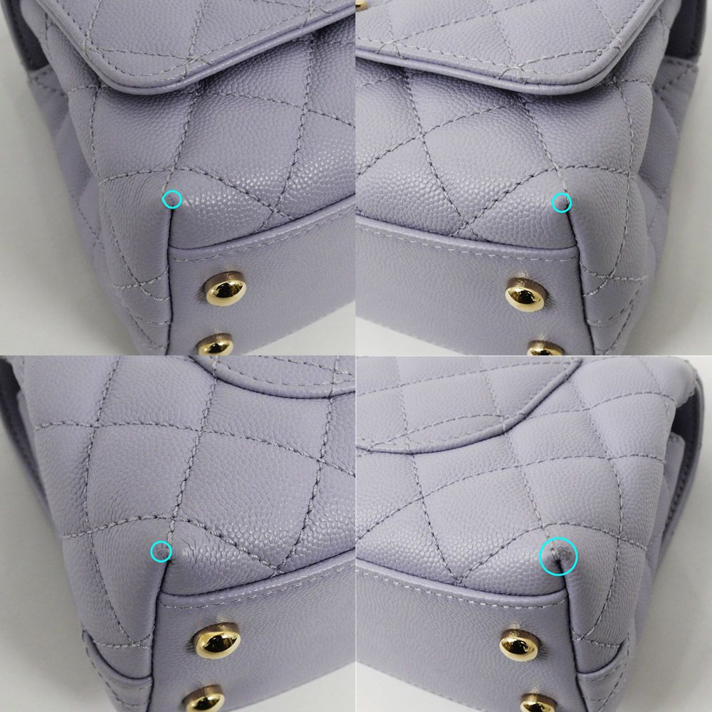 Chanel Coco Handle Lavender Caviar Leather Chain Shoulder Bag Purple — view 4
