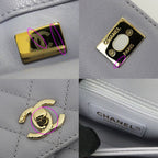 Chanel Coco Handle Lavender Caviar Leather Chain Shoulder Bag Purple — view 7
