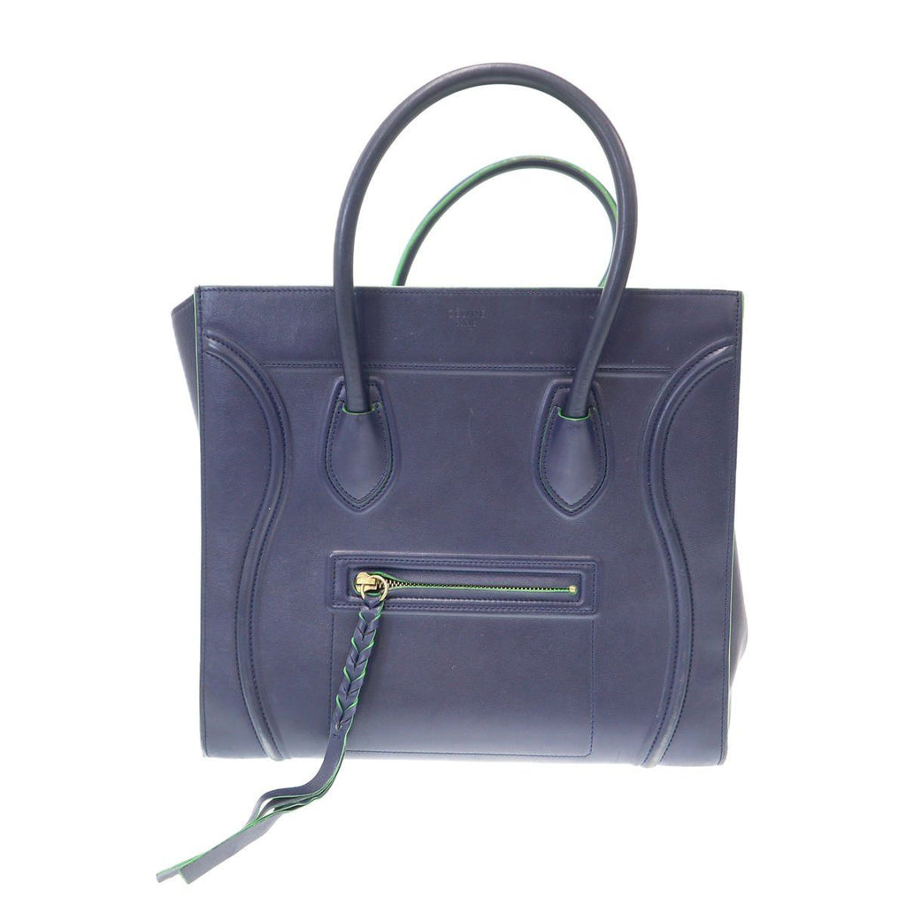 Celine Luggage Phantom Tote Bag Blue Green
