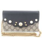 Gucci GG Supreme Chain Wallet Leather Crossbody