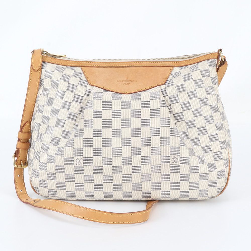 Louis Vuitton Damier Azur Syracuse MM Leather Shoulder Bag Crossbody