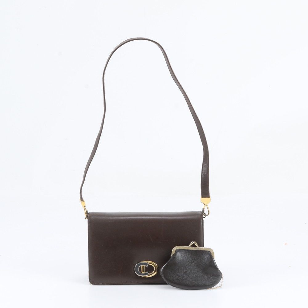 Dior Vintage Leather Shoulder Bag Tote Brown