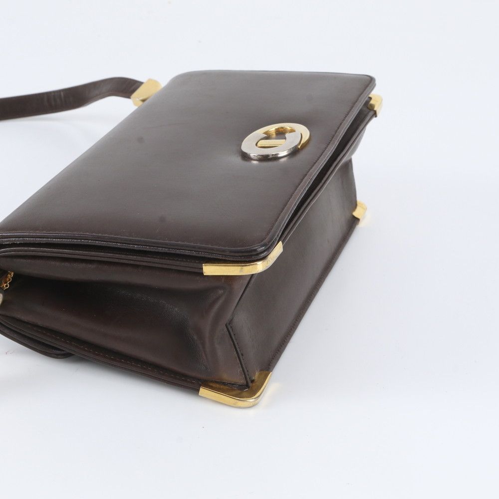 Dior Vintage Leather Shoulder Bag Tote Brown — view 4