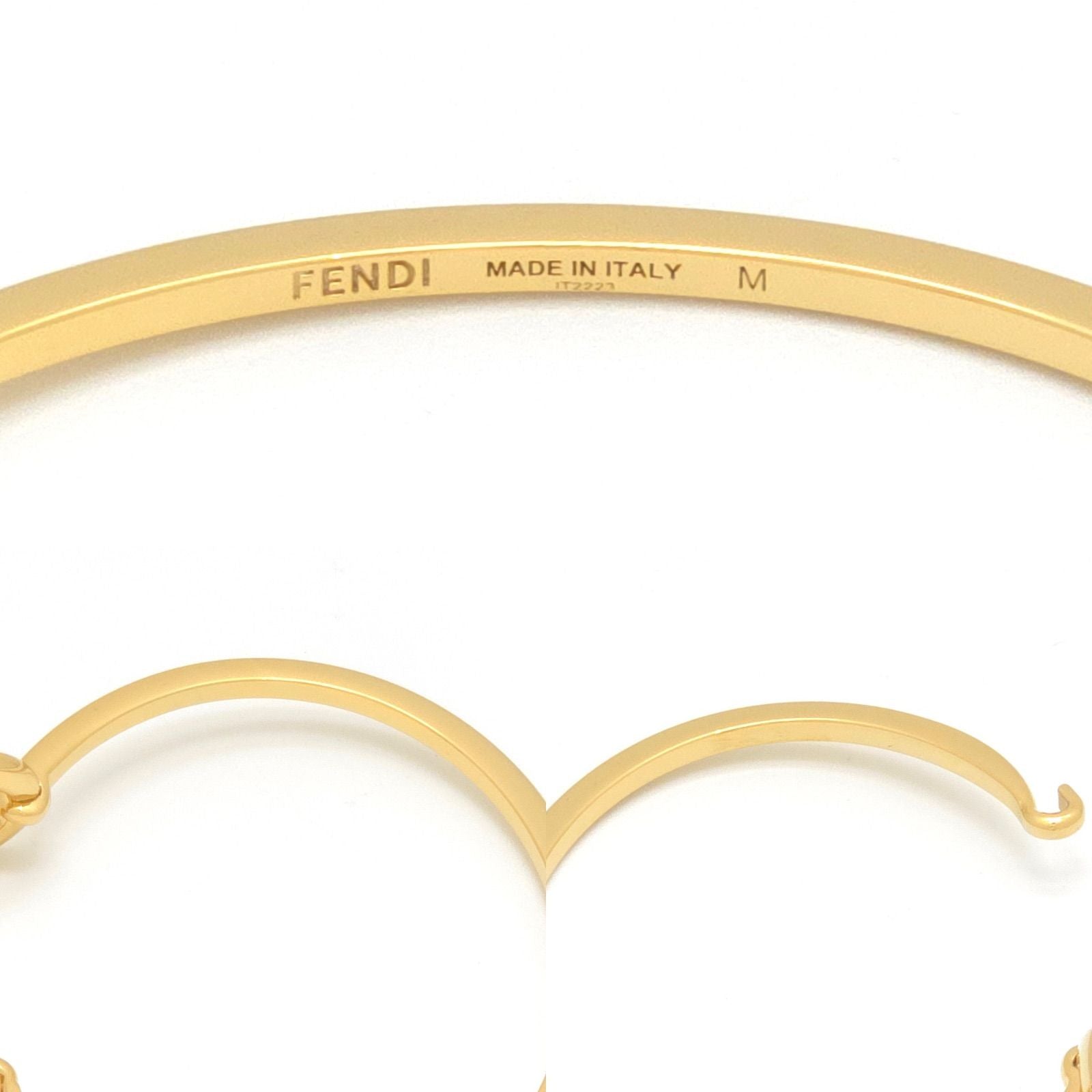 Fendi O'Lock Bracelet M Bangle Crystal Gold Metal — view 8