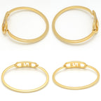 Fendi O'Lock Bracelet M Bangle Crystal Gold Metal — view 5