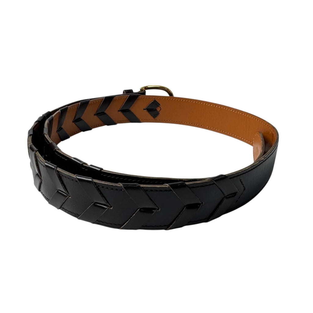 Hermes Belt Leather Black V Stitch L Vintage — view 2