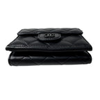 Chanel Quilted CC Logo Compact Wallet So Black — view 5