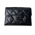 Chanel Quilted CC Logo Compact Wallet So Black