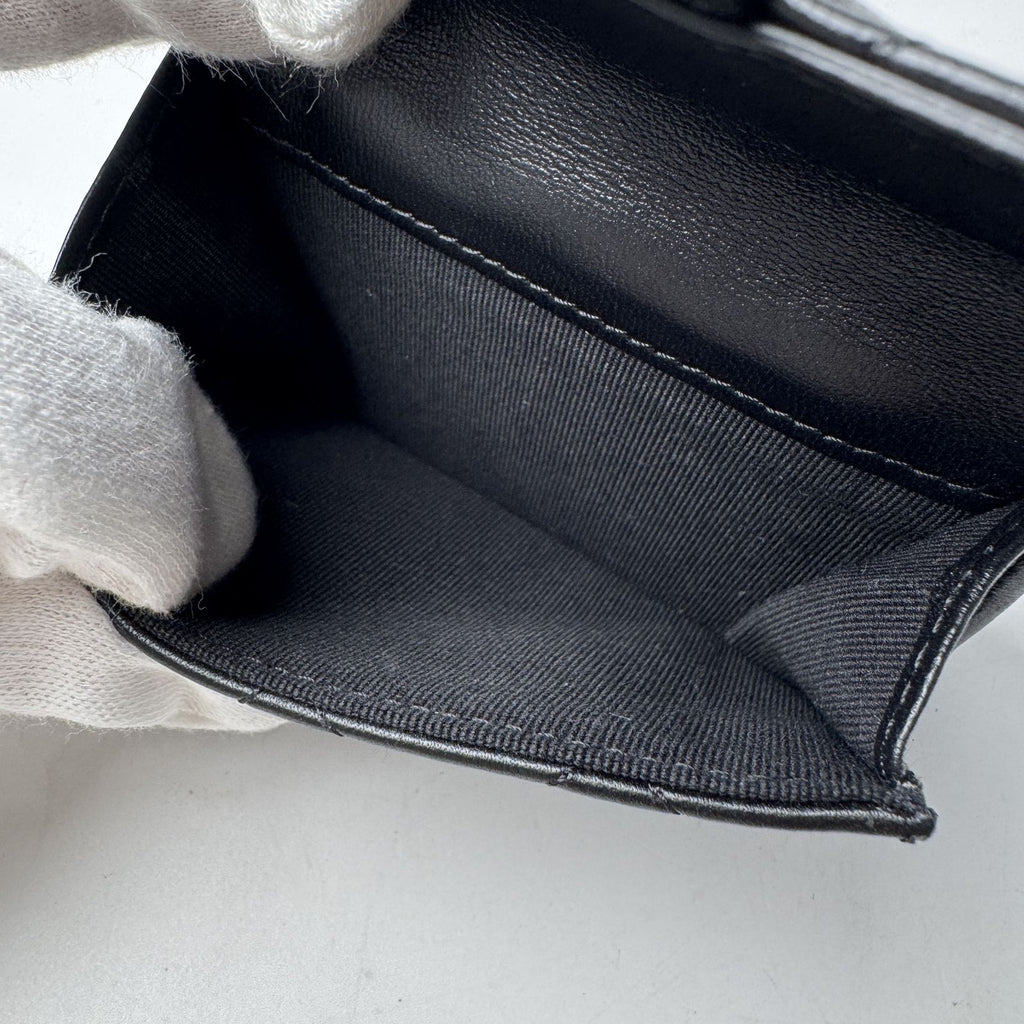 Chanel Quilted CC Logo Compact Wallet So Black — view 7