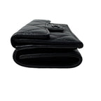 Chanel Quilted CC Logo Compact Wallet So Black — view 3