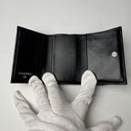 Chanel Quilted CC Logo Compact Wallet So Black — view 8