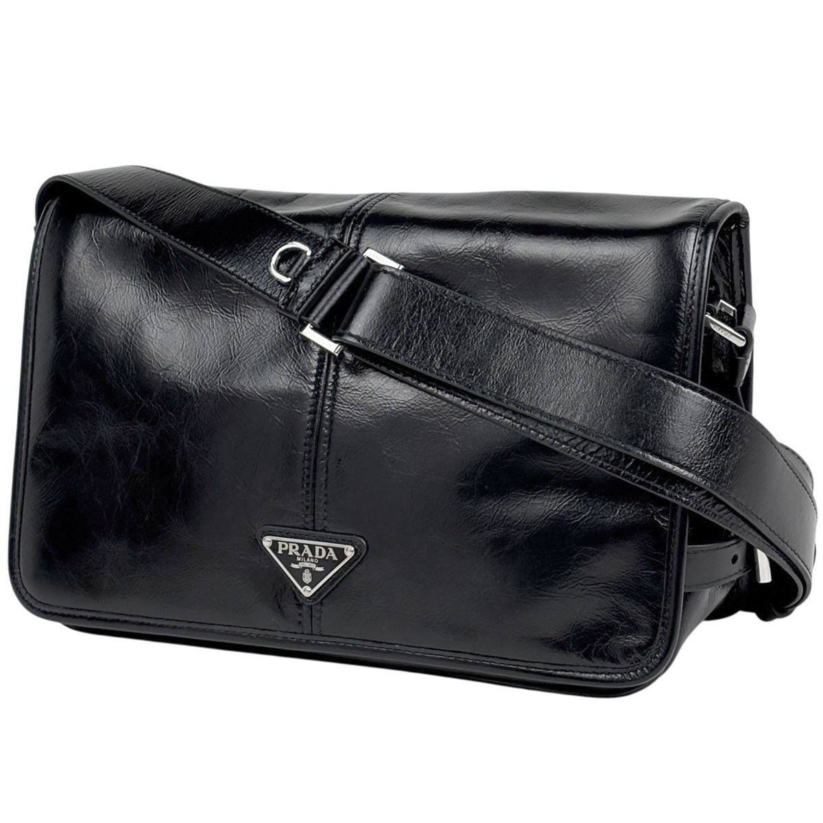 Prada Shoulder Bag Leather Nero
