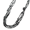 Chanel Necklace CC Logo Faux Pearl Metal Black Silver