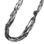 Chanel Necklace CC Logo Faux Pearl Metal Black Silver