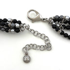 Chanel Necklace CC Logo Faux Pearl Metal Black Silver — view 2