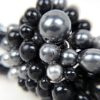 Chanel Necklace CC Logo Faux Pearl Metal Black Silver — view 4