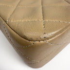 Chanel Quilted Shoulder Bag CC Logo Single Flap Leather Beige — view 4